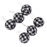6Pcs 70mm 2.76 Inch Christmas Ornaments Balls Christmas Tree Decoration Balls New Year's Decor Black and White Check