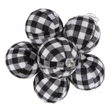 6Pcs 70mm 2.76 Inch Christmas Ornaments Balls Christmas Tree Decoration Balls New Year's Decor Black and White Check - Extra Image