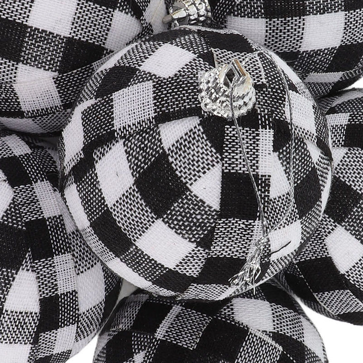 6Pcs 70mm 2.76 Inch Christmas Ornaments Balls Christmas Tree Decoration Balls New Year's Decor Black and White Check
