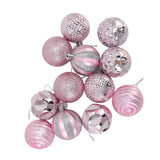 Christmas Tree Balls Ornaments Christmas Tree Decorations for Family Parties Garden Dinners Birthday Parties Pink - Top-Down View