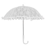 White Lace Umbrella Vintage Wedding Bridal Lace Parasol Children's Photo Costume Lace Umbrella for Photography Props 51322 G