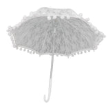 White Lace Umbrella Vintage Wedding Bridal Lace Parasol Children's Photo Costume Lace Umbrella for Photography Props 51322 G - Rear View
