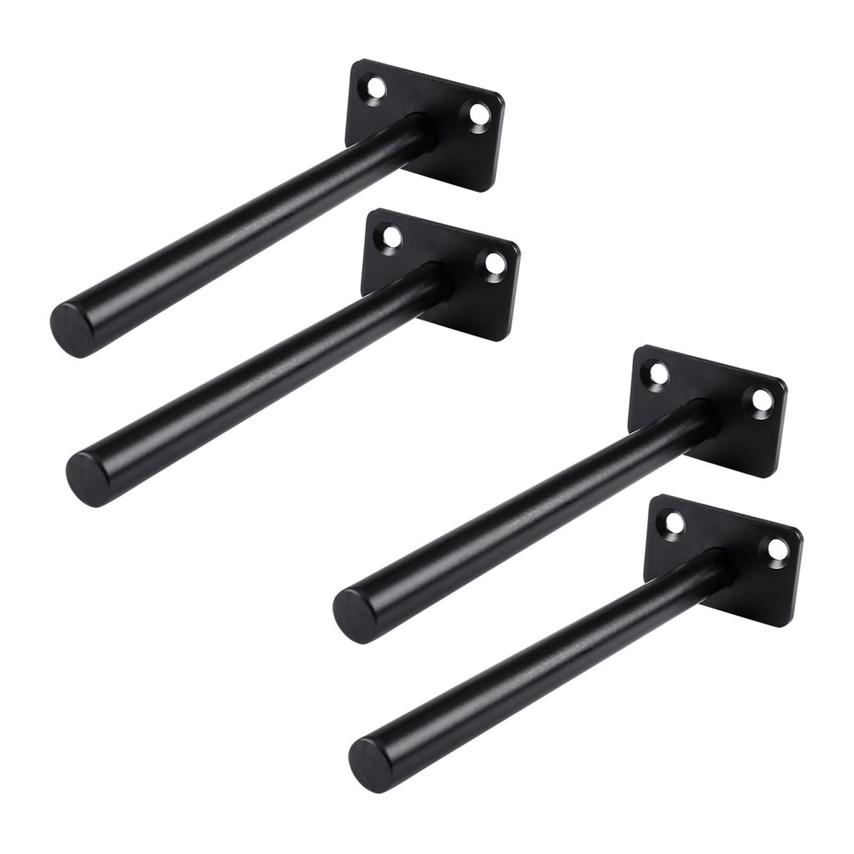 4 PCS Hidden Floating Shelf Bracket Round Wall Mount Shelf Supports Invisible Fixed Floating Holder A 01 2 Holes Black 150mm