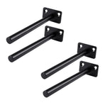 4 PCS Hidden Floating Shelf Bracket Round Wall Mount Shelf Supports Invisible Fixed Floating Holder A 01 2 Holes Black 150mm