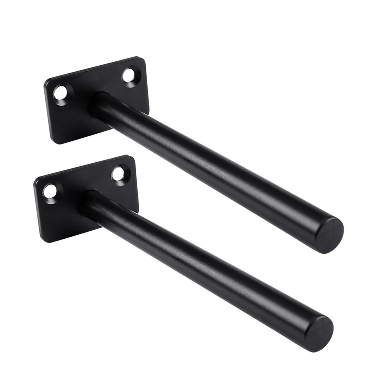 4 PCS Hidden Floating Shelf Bracket Round Wall Mount Shelf Supports Invisible Fixed Floating Holder A 01 2 Holes Black 150mm