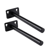 4 PCS Hidden Floating Shelf Bracket Round Wall Mount Shelf Supports Invisible Fixed Floating Holder A 01 2 Holes Black 150mm