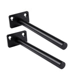 4 PCS Hidden Floating Shelf Bracket Round Wall Mount Shelf Supports Invisible Fixed Floating Holder A 01 2 Holes Black 150mm