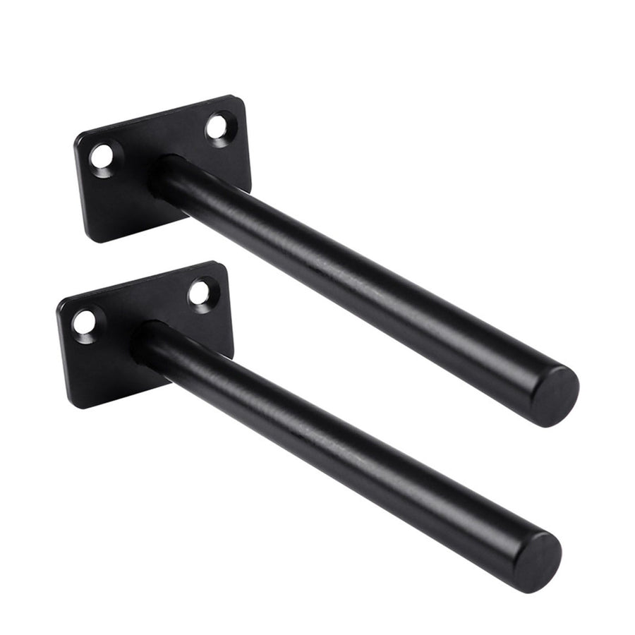 4 PCS Hidden Floating Shelf Bracket Round Wall Mount Shelf Supports Invisible Fixed Floating Holder A 01 2 Holes Black 150mm