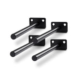 4 PCS Hidden Floating Shelf Bracket Round Wall Mount Shelf Supports Invisible Fixed Floating Holder A 01 2 Holes Black 150mm - Side View