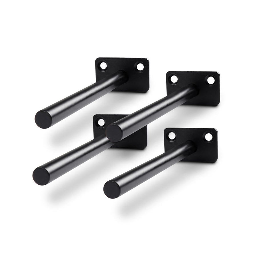 4 PCS Hidden Floating Shelf Bracket Round Wall Mount Shelf Supports Invisible Fixed Floating Holder A 01 2 Holes Black 150mm