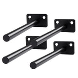 4 PCS Hidden Floating Shelf Bracket Round Wall Mount Shelf Supports Invisible Fixed Floating Holder A 01 2 Holes Black 150mm