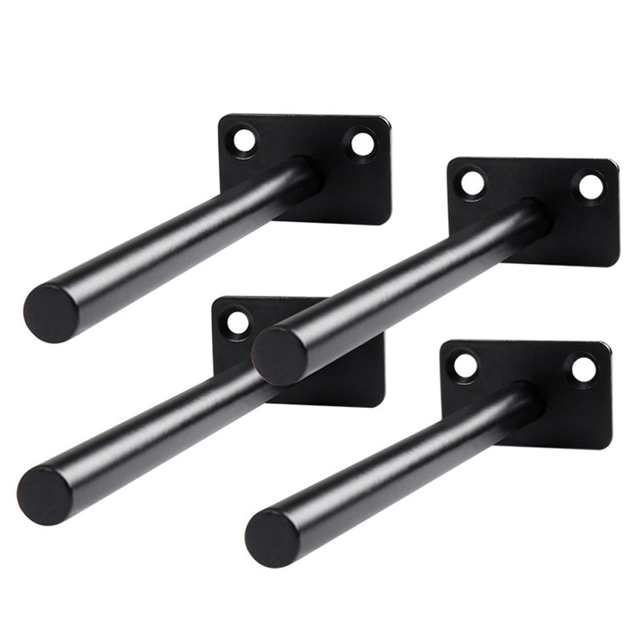 4 PCS Hidden Floating Shelf Bracket Round Wall Mount Shelf Supports Invisible Fixed Floating Holder A 01 2 Holes Black 150mm
