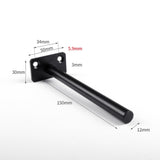4 PCS Hidden Floating Shelf Bracket Round Wall Mount Shelf Supports Invisible Fixed Floating Holder A 01 2 Holes Black 150mm