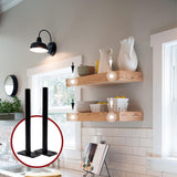 4 PCS Hidden Floating Shelf Bracket Round Wall Mount Shelf Supports Invisible Fixed Floating Holder A 01 2 Holes Black 150mm - Extra Image