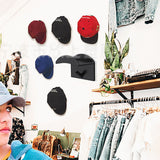 10PCS Adhesive Hat Hooks Modern Minimalist Strong Transparent Adhesive Hat Rack for Wall Black - Extra Image