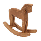 Wooden Rocking Horse Ancient Lucky Hand Carved Trojan Horse Table Decoration for Home Hall Office Bedroom