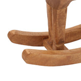 Wooden Rocking Horse Ancient Lucky Hand Carved Trojan Horse Table Decoration for Home Hall Office Bedroom