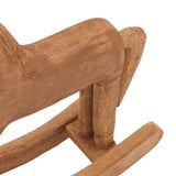 Wooden Rocking Horse Ancient Lucky Hand Carved Trojan Horse Table Decoration for Home Hall Office Bedroom
