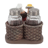 Chef Stature Holder Decorative Synthetic Resin Ingenious Vivid Chef Figurine Holder with 2 Glass Sauce Bottle - Extra Image