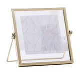 Photo Frame Display Transparent Glass Iron Support Tabletop Dried Flower Frame for Home Decorations 4 Inches