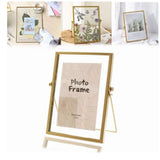 Photo Frame Display Transparent Glass Iron Support Tabletop Dried Flower Frame for Home Decorations 6 Inches - Extra Image