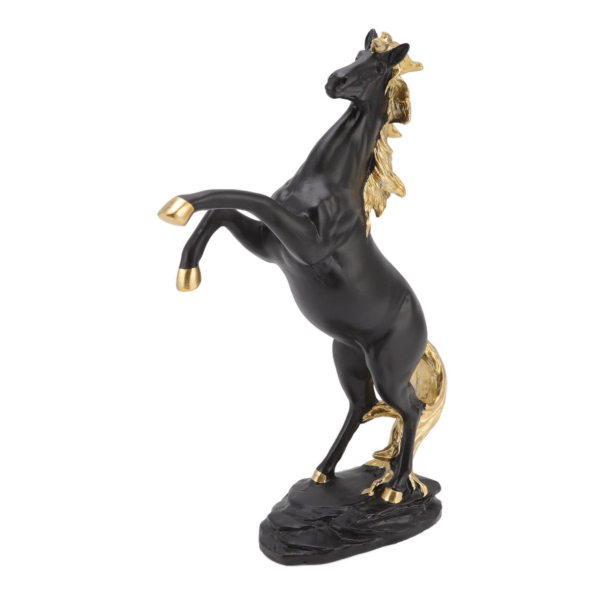 Horse Sculpture Ornament Decorative Auspicious Wealth Craft Resin Standing Horse Statue for Cabinet Living Room Office