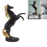 Horse Sculpture Ornament Decorative Auspicious Wealth Craft Resin Standing Horse Statue for Cabinet Living Room Office