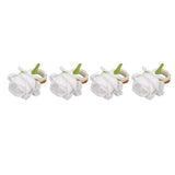 4PCS Rose Napkin Ring Simulated Plastic Reusable Vine Design Napkin Holder Ring for Restaurant White - 45-Degree Angle