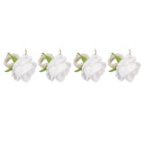 4PCS Rose Napkin Ring Simulated Plastic Reusable Vine Design Napkin Holder Ring for Restaurant White