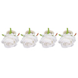 4PCS Rose Napkin Ring Simulated Plastic Reusable Vine Design Napkin Holder Ring for Restaurant White