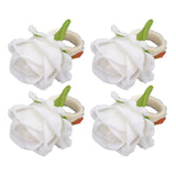 4PCS Rose Napkin Ring Simulated Plastic Reusable Vine Design Napkin Holder Ring for Restaurant White - Extra Image