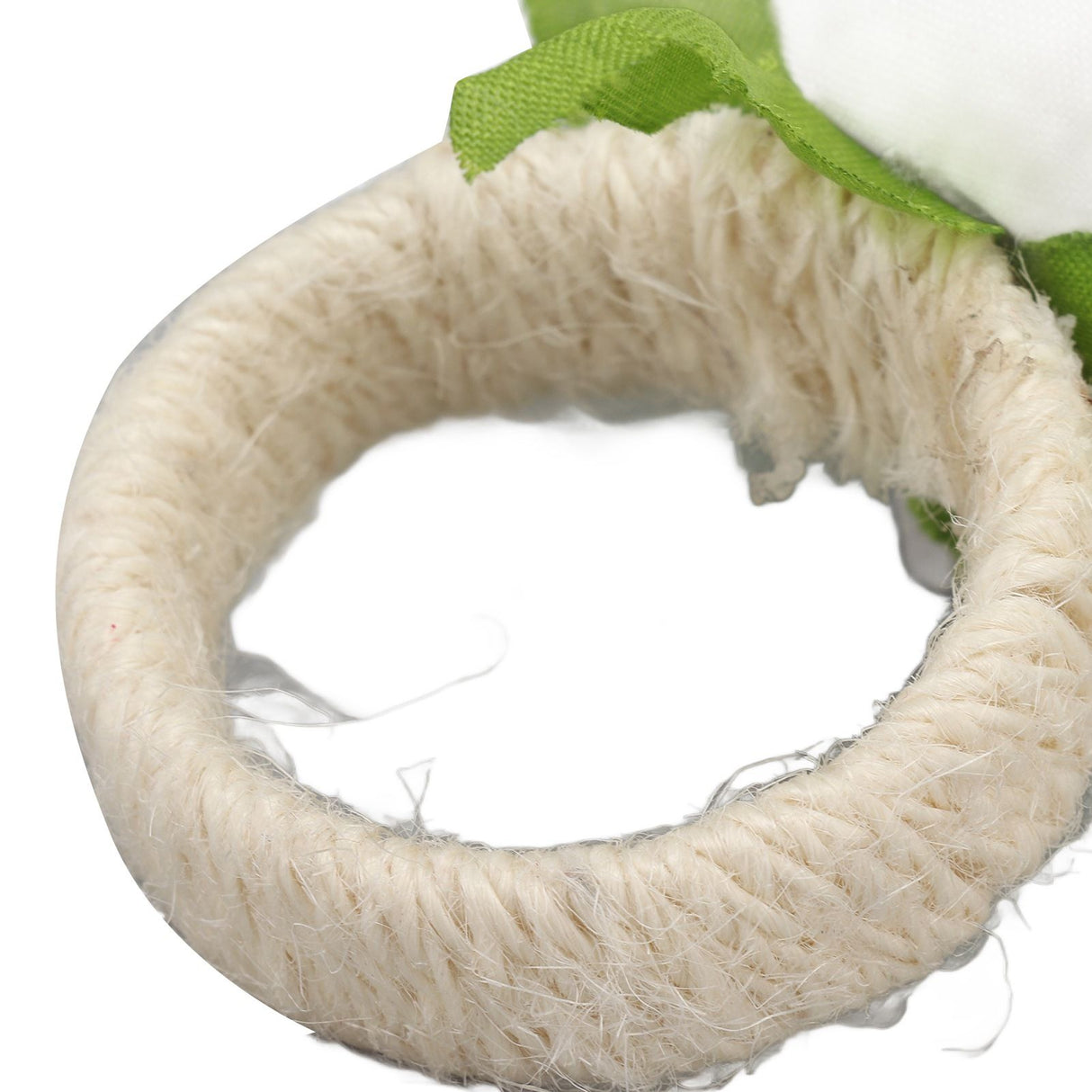 4PCS Rose Napkin Ring Simulated Plastic Reusable Vine Design Napkin Holder Ring for Restaurant White