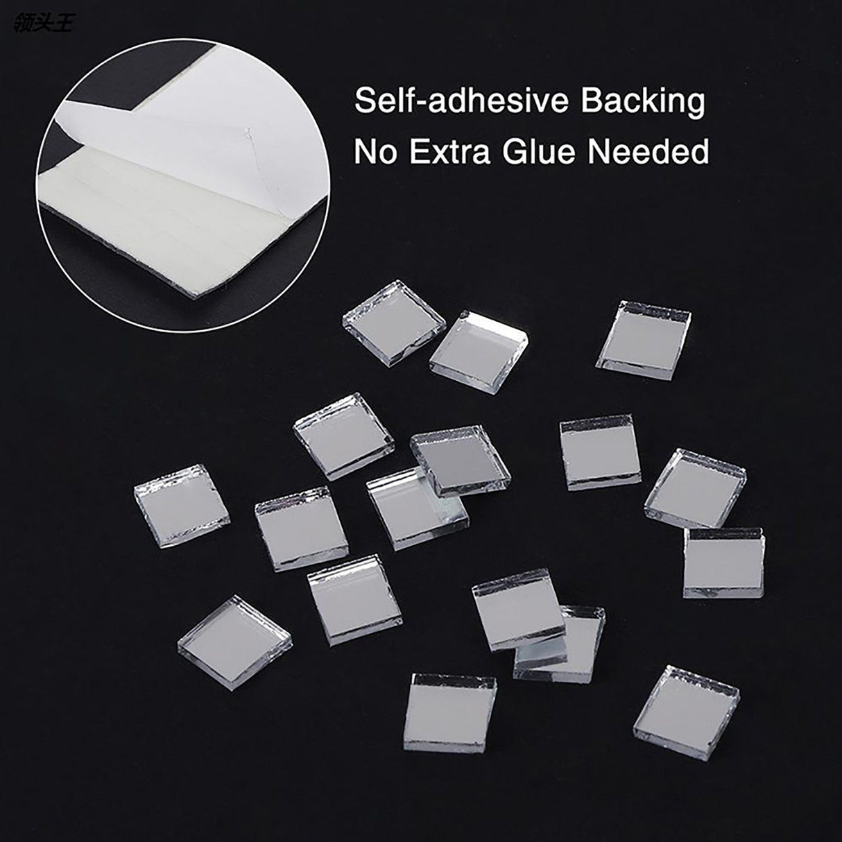 3PCS Mirror Mosaic Tiles Silver 1464 Grains Acrylic Self Adhesive 4x100cm Mirror Tiles Sticker for Handmade Crafts