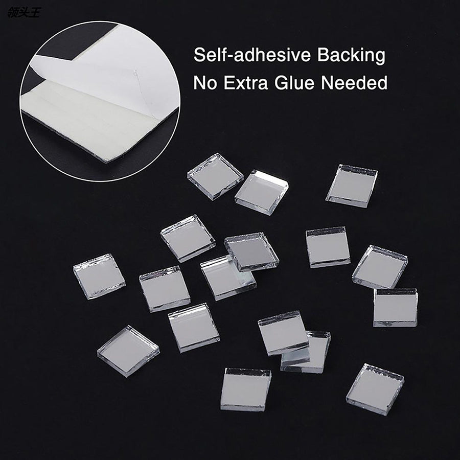 3PCS Mirror Mosaic Tiles Silver 1464 Grains Acrylic Self Adhesive 4x100cm Mirror Tiles Sticker for Handmade Crafts