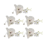 5 Pcs Groom Boutonniere Elegant Men Wedding Flower Lifelike Permanent Reusable Artificial Brooch Flower White