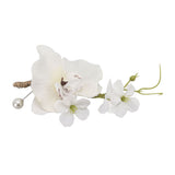 5 Pcs Groom Boutonniere Elegant Men Wedding Flower Lifelike Permanent Reusable Artificial Brooch Flower White