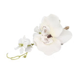 5 Pcs Groom Boutonniere Elegant Men Wedding Flower Lifelike Permanent Reusable Artificial Brooch Flower White - 45-Degree Angle