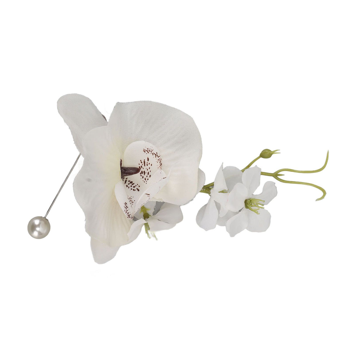 5 Pcs Groom Boutonniere Elegant Men Wedding Flower Lifelike Permanent Reusable Artificial Brooch Flower White