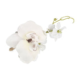 5 Pcs Groom Boutonniere Elegant Men Wedding Flower Lifelike Permanent Reusable Artificial Brooch Flower White