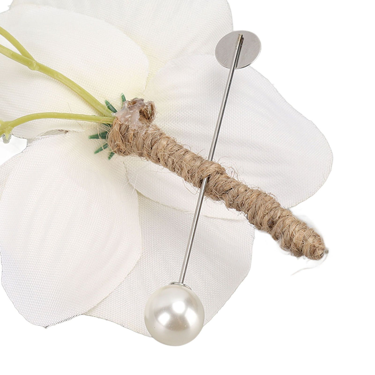 5 Pcs Groom Boutonniere Elegant Men Wedding Flower Lifelike Permanent Reusable Artificial Brooch Flower White