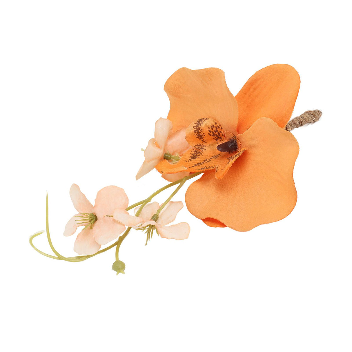 5 Pcs Groom Boutonniere Elegant Men Wedding Flower Lifelike Permanent Reusable Artificial Brooch Flower Orange