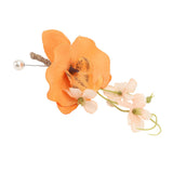 5 Pcs Groom Boutonniere Elegant Men Wedding Flower Lifelike Permanent Reusable Artificial Brooch Flower Orange