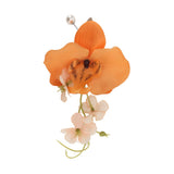 5 Pcs Groom Boutonniere Elegant Men Wedding Flower Lifelike Permanent Reusable Artificial Brooch Flower Orange