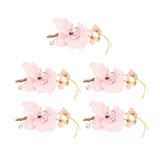 5 Pcs Groom Boutonniere Elegant Men Wedding Flower Lifelike Permanent Reusable Artificial Brooch Flower Pink