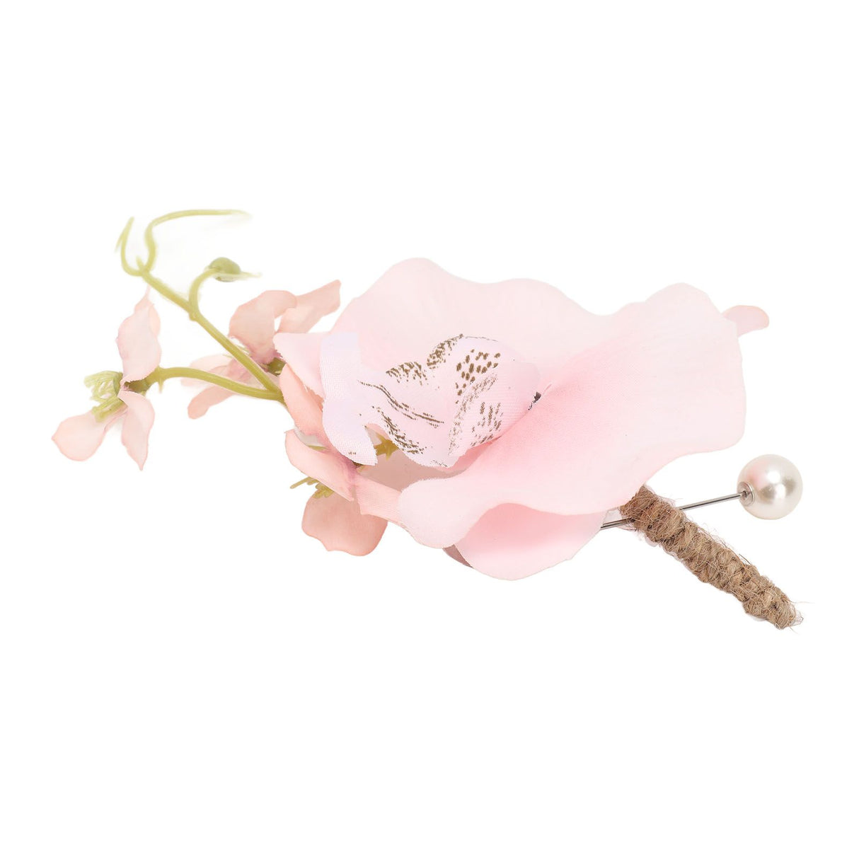 5 Pcs Groom Boutonniere Elegant Men Wedding Flower Lifelike Permanent Reusable Artificial Brooch Flower Pink