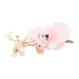 5 Pcs Groom Boutonniere Elegant Men Wedding Flower Lifelike Permanent Reusable Artificial Brooch Flower Pink - Rear View