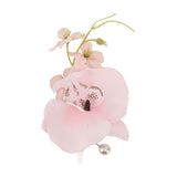 5 Pcs Groom Boutonniere Elegant Men Wedding Flower Lifelike Permanent Reusable Artificial Brooch Flower Pink