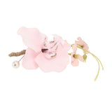 5 Pcs Groom Boutonniere Elegant Men Wedding Flower Lifelike Permanent Reusable Artificial Brooch Flower Pink - Low Angle