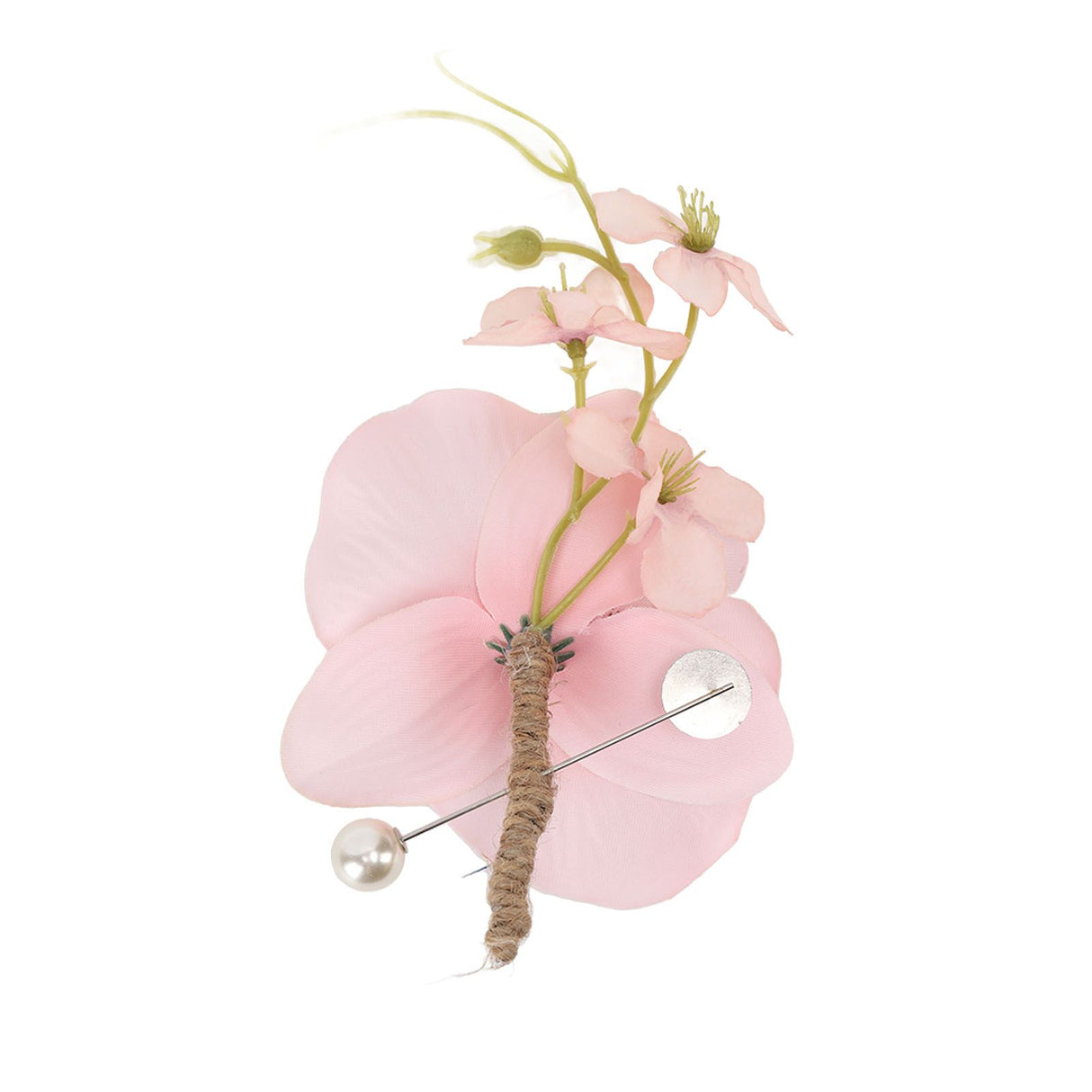 5 Pcs Groom Boutonniere Elegant Men Wedding Flower Lifelike Permanent Reusable Artificial Brooch Flower Pink
