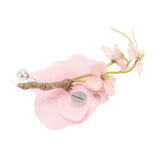5 Pcs Groom Boutonniere Elegant Men Wedding Flower Lifelike Permanent Reusable Artificial Brooch Flower Pink